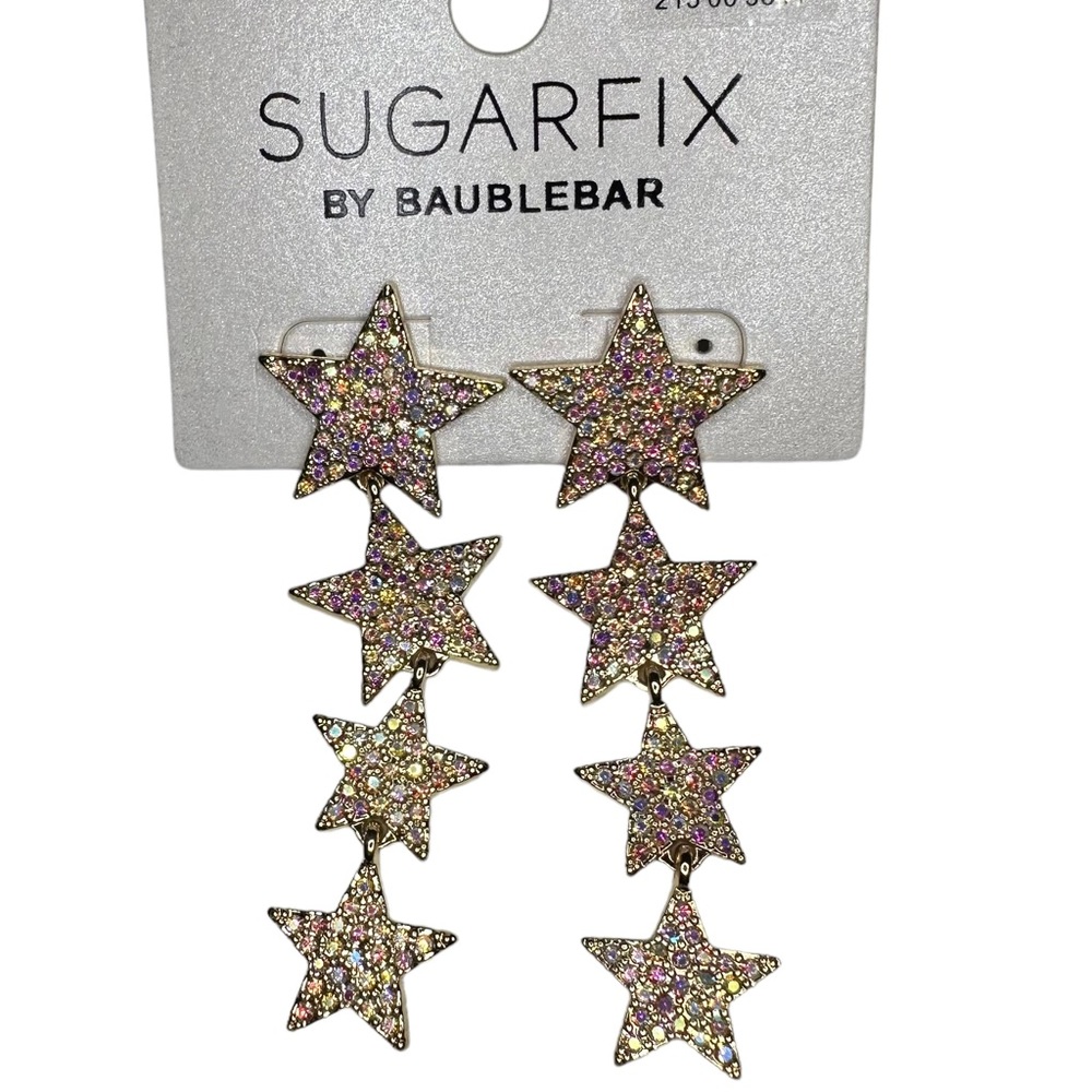 Sugarfix by Baublebar Crystal Stars Dangle Earrings Gold